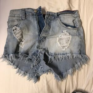 jean shorts with rips